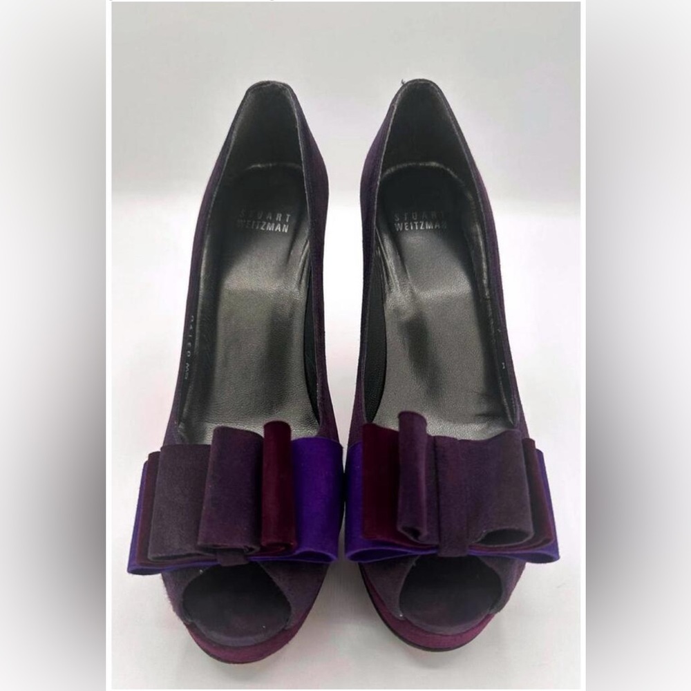 Stuart Weitzman Purple Peep Toe Heel, GUC, Size 7